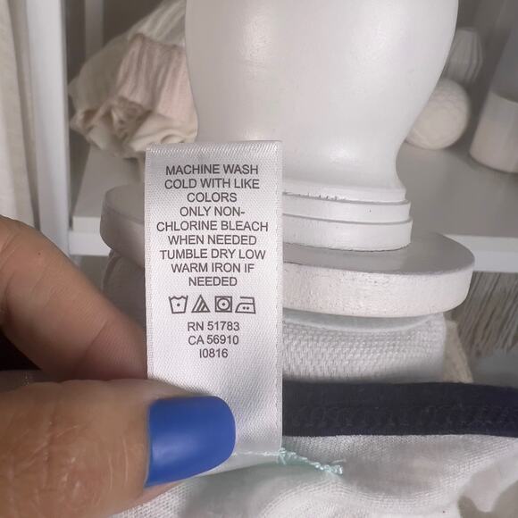 Maurice's size Medium women's light weight baseball tee, dark blue white #2740 - Picture 7 of 7